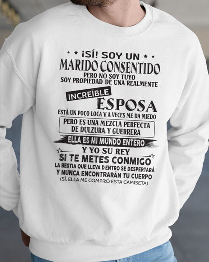 CAMISETA DIVERTIDA DE ESPOSO CONSENTIDO - LUNA00sp (SKU05-105-00)