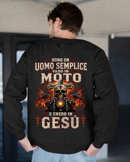 UOMO SEMPLICE, BIKER E CREDENTE – DIO È LA MIA GUIDA – MAGLIETTA DA UOMO - LUNA00 (SKU2608-394)