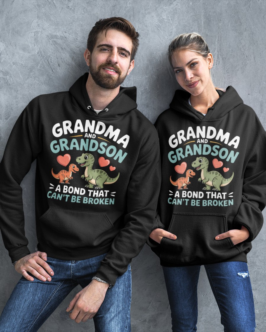 GRANDMA AND GRANDSON A BOND THAT CAN'T BE BROKEN DINOSAUR UNISEX T-SHIRT - LUNA00 (SKU-GMS5)