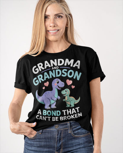 GRANDMA AND GRANDSON A BOND THAT CAN'T BE BROKEN DINOSAUR UNISEX T-SHIRT LUNA00 (SKU-GMS4)