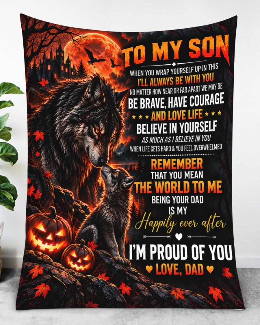 BLANKET FOR SON – COMFORT & WARMTH GIFT FROM DAD Sherpa Fleece Quilt Blanket LUNA00 (SKU2610-39)