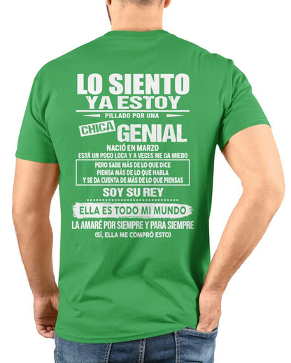 Marzo Chica genial - Regalo especial para novio - Black - T03 (SKU05-80-03)