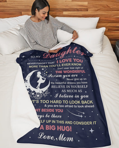 TO MY DAUGHTER - GIFT FROM MOM- Sherpa Fleece Quilt Blanket (SKU2607-27)