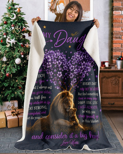 TO MY DAUGHTER - GIFT FROM MOM - Sherpa Fleece Quilt Blanket (SKU2607-22)