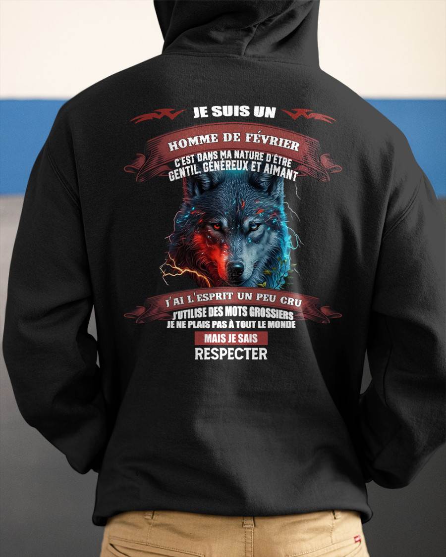 FÉVRIER -  JE SAIS RESPECTER – T-SHIRT D’ANNIVERSAIRE POUR HOMME - frSNOW02 (SKU12-266-02)