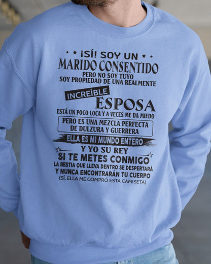 CAMISETA DIVERTIDA DE ESPOSO CONSENTIDO - LUNA00sp (SKU05-105-00)