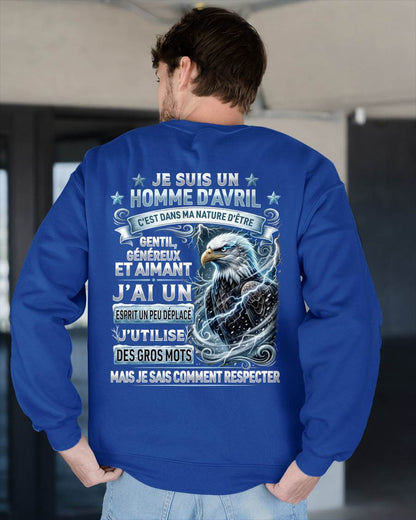 AVRIL – ESPRIT MALICIEUX MAIS SAIT RESPECTER - T-SHIRT ANNIVERSAIRE HOMME - IMPRESSION DTG PREMIUM - frLUNA04 (SKU2604-86-04)