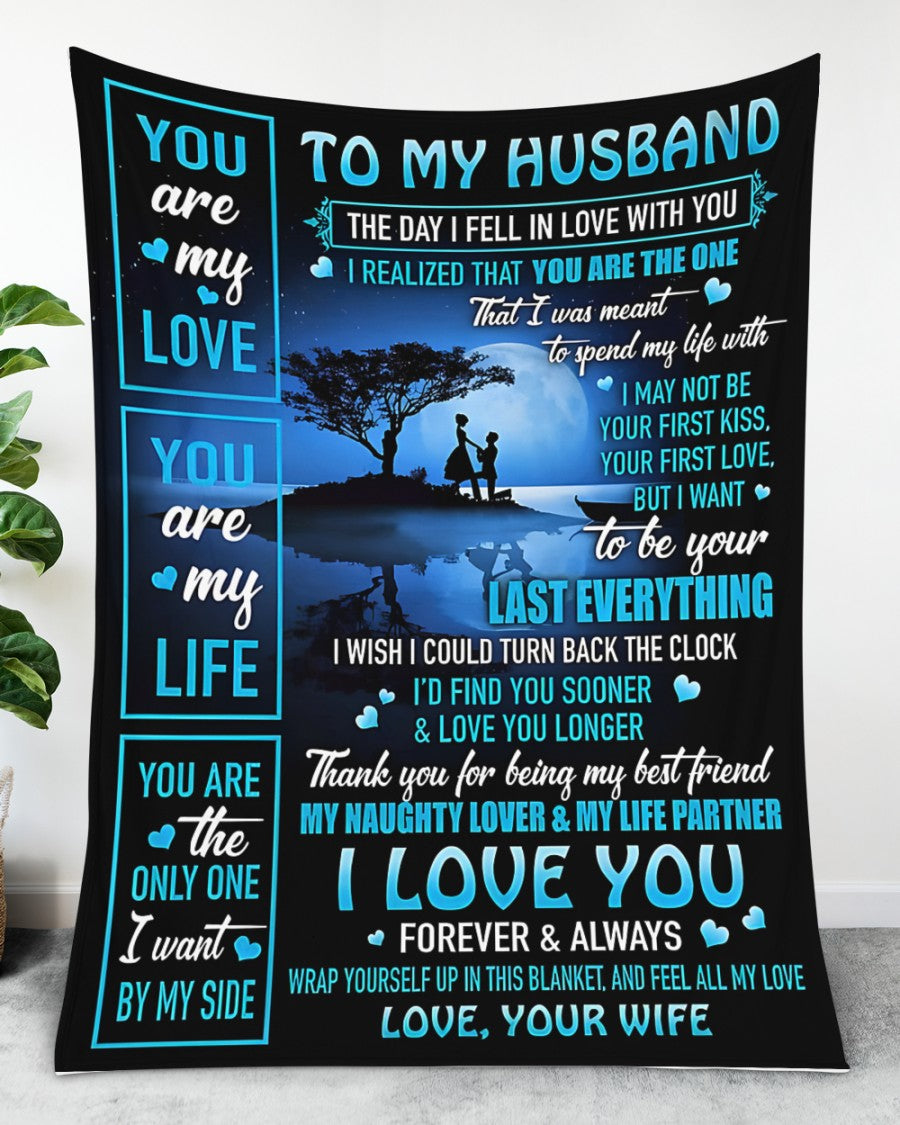 TO MY HUSBAND - GIFT FROM WIFE - Sherpa Fleece Quilt Blanket (SKU2603-230)