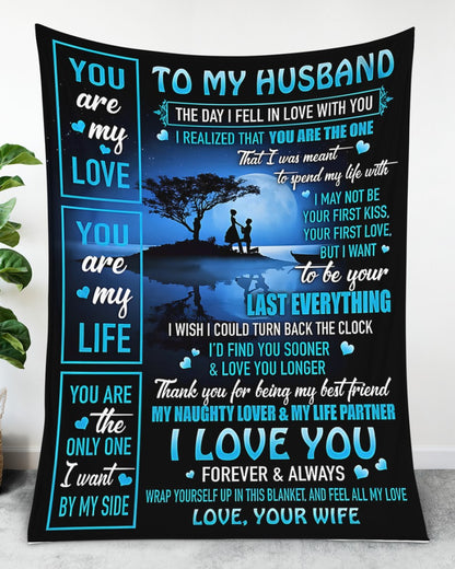 TO MY HUSBAND - GIFT FROM WIFE - Sherpa Fleece Quilt Blanket (SKU2603-230)