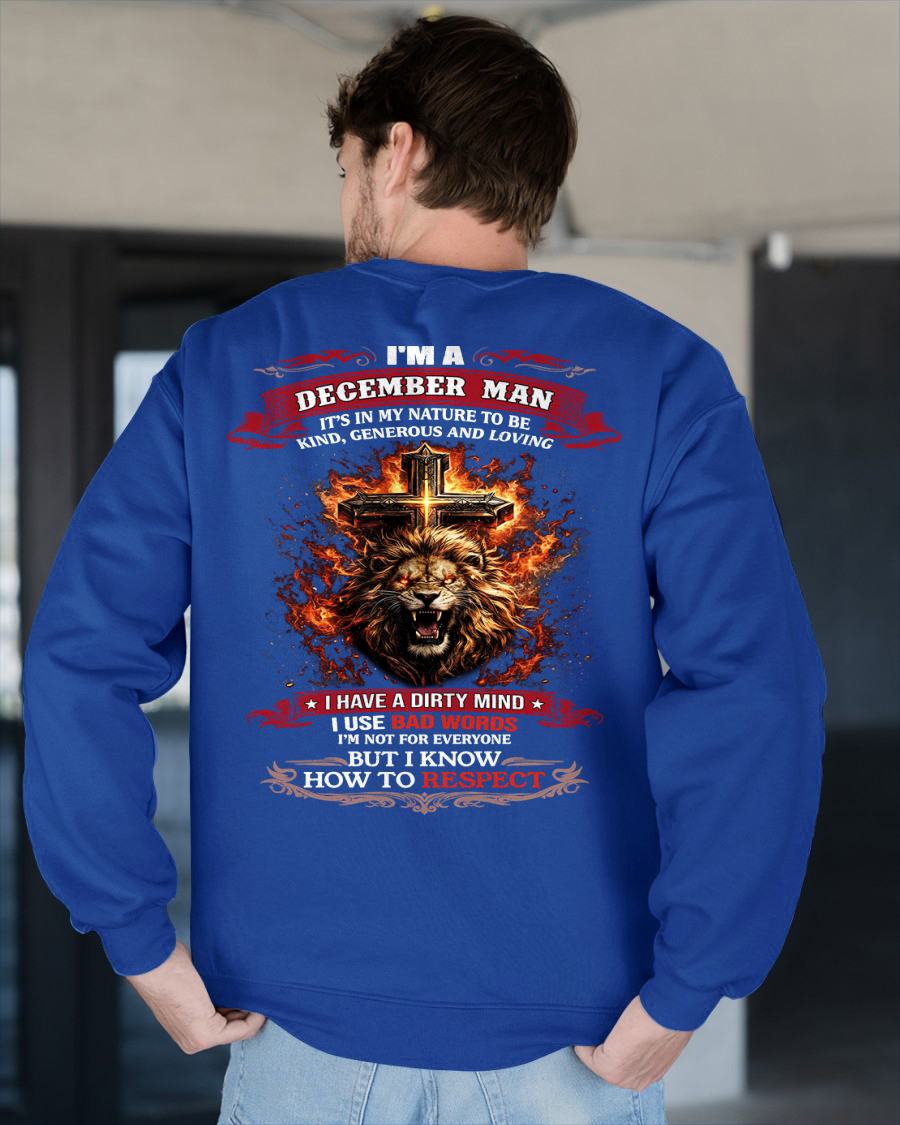 DECEMBER - KIND AND LOVING ARE MY NATURE - PREMIUM DTG PRINT BIRTHDAY T-SHIRT FOR MEN - EBIL12 (SKU26T-01-31-12)