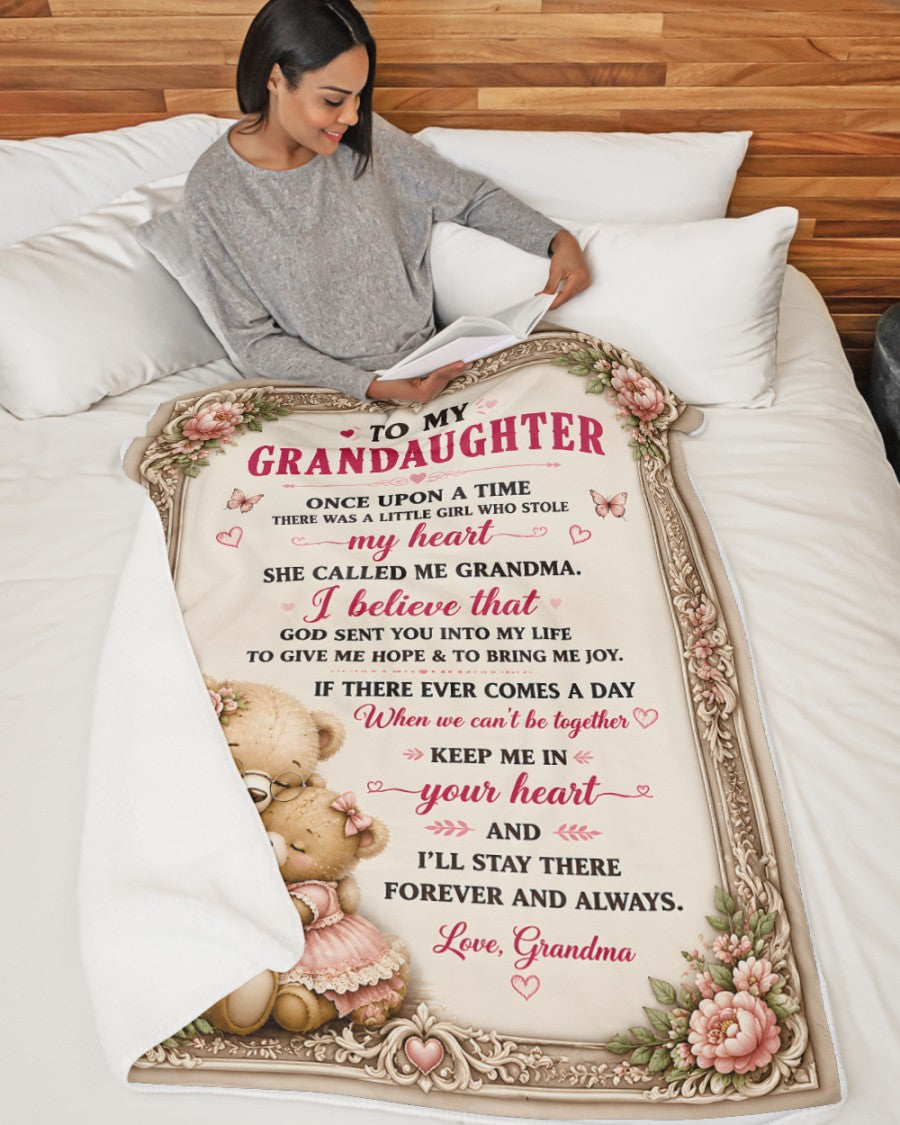 BLANKET FOR GRANDDAUGHTER – COMFORT & WARMTH GIFT FROM GRANDMA Sherpa Fleece Quilt Blanket LUNA (SKU2608-482)