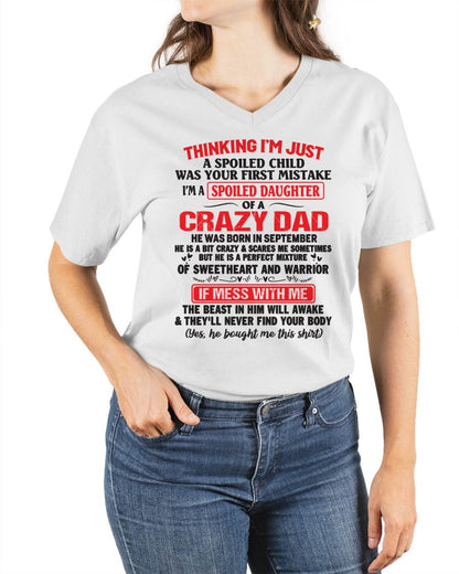 September - Spoiled Daughter of a Crazy Dad - Perfect Gift From Dad - LUNA09 (SKU12-04-09)