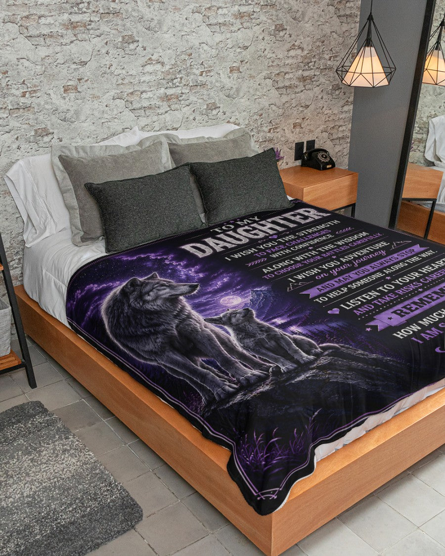BLANKET FOR DAUGHTER –  GIFT FROM DAD Sherpa Fleece Quilt Blanket - LUNA00 (SKU2608-410)
