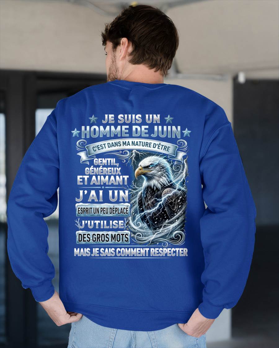 JUIN – ESPRIT MALICIEUX MAIS SAIT RESPECTER - T-SHIRT ANNIVERSAIRE HOMME - IMPRESSION DTG PREMIUM - frLUNA06 (SKU2604-86-06)