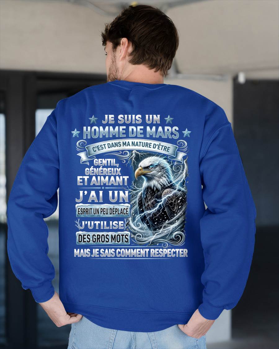 MARS – ESPRIT MALICIEUX MAIS SAIT RESPECTER - T-SHIRT ANNIVERSAIRE HOMME - IMPRESSION DTG PREMIUM - frLUNA03 (SKU2604-86-03)