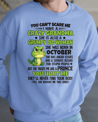 OCTOBER - YOU CAN'T SCARE ME - FOR GRANDSON - GIFT FROM GRANDMA - LUNA10 (SKU09-85-10)