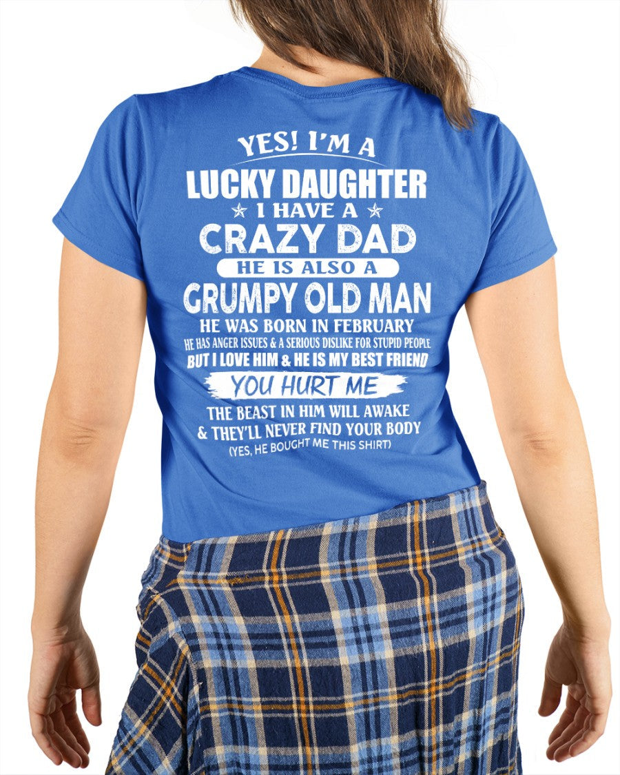 February - Awesome Grumpy Old Dad - Special gift for your daughter From Dad - LUNA02 (SKU10-50-02)