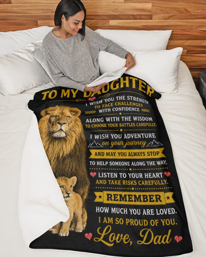 BLANKET FOR DAUGHTER –  GIFT FROM DAD Sherpa Fleece Quilt Blanket - LUNA00 (SKU2608-426)