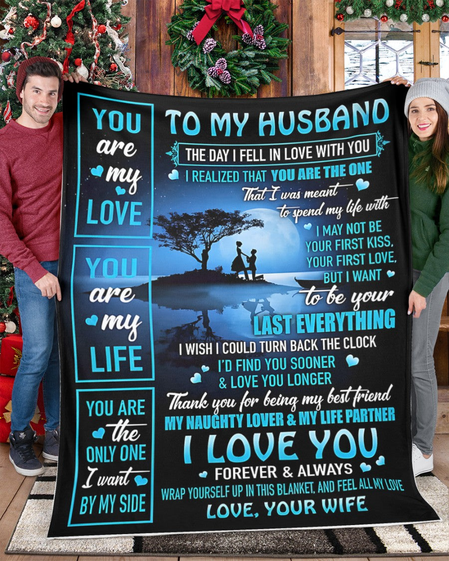 TO MY HUSBAND - GIFT FROM WIFE - Sherpa Fleece Quilt Blanket (SKU2603-230)