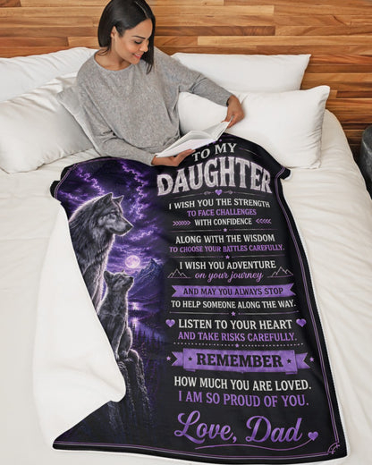 BLANKET FOR DAUGHTER –  GIFT FROM DAD Sherpa Fleece Quilt Blanket - LUNA00 (SKU2608-410)