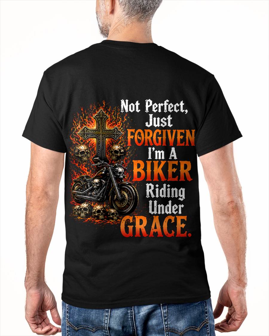 NOT PERFECT JUST FORGIVEN BIKER UNDER GRACE - SHIRT FOR MEN - LUNA00 (SKU2608-215)