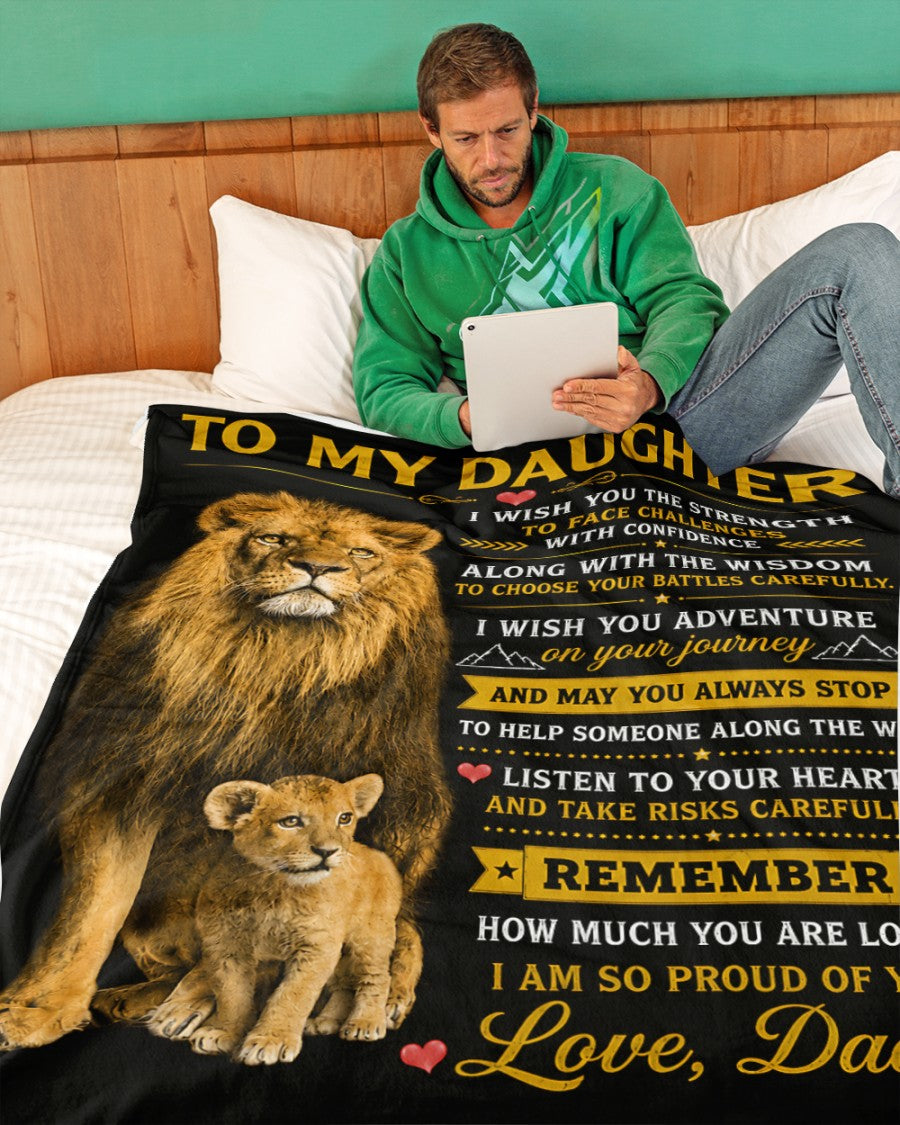 BLANKET FOR DAUGHTER –  GIFT FROM DAD Sherpa Fleece Quilt Blanket - LUNA00 (SKU2608-426)