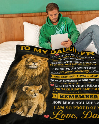 BLANKET FOR DAUGHTER –  GIFT FROM DAD Sherpa Fleece Quilt Blanket - LUNA00 (SKU2608-426)