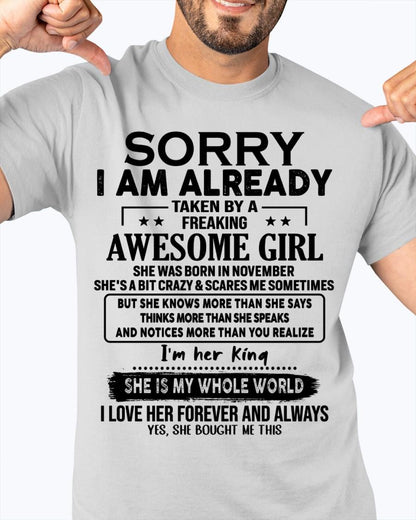 November - Awesome Girl born in November - Special gift for your boyfriend - From Wife LUNA11 (SKU.AT16)