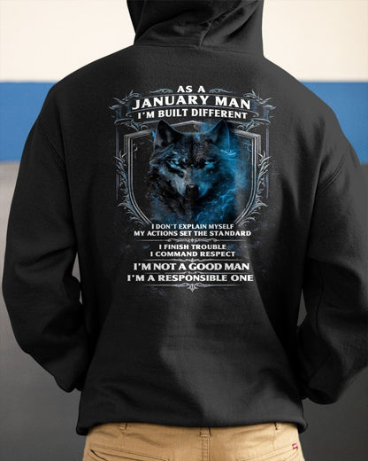 JANUARY - BUILT DIFFERENT - BIRTHDAY T-SHIRT FOR MEN - EBIL01 (SKU12-301-01)