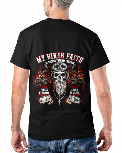 MY BIKER FAITH RIDE WITH GOD SAVED BY GRACE - SHIRT FOR MEN - LUNA00 (SKU2608-317)