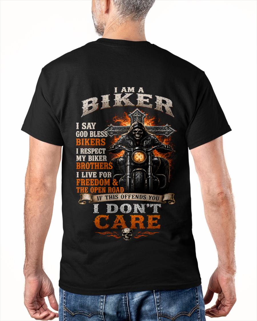 BIKER BLESSED BY GOD BORN FOR FREEDOM - SHIRT FOR MEN - LUNA00(SKU2608-222)