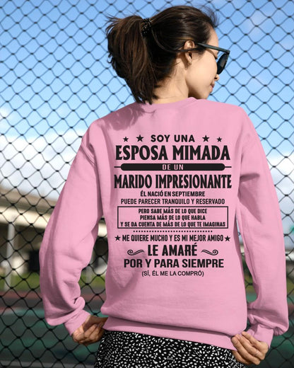 Septiembre - Soy una Esposa mimada de un Marido impresionante - Regalo especial para tu esposa - T09 (SKU05-101-09)