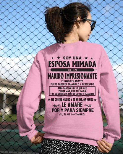 Agosto - Soy una Esposa mimada de un Marido impresionante - Regalo especial para tu esposa - T08 (SKU05-101-08)
