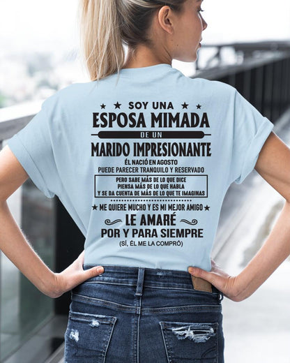 Agosto - Soy una Esposa mimada de un Marido impresionante - Regalo especial para tu esposa - T08 (SKU05-101-08)