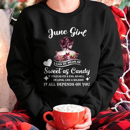 June Girl T-Shirt – Sweet As Candy, Cold As Ice - Birthday Gift for Women - LUNA06 (SKU26T-01-38-06)