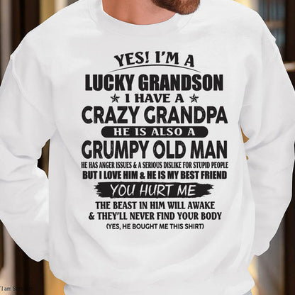 LUCKY GRANDSON OF CRAZY GRANDPA -  PERFECT GIFT FROM GRANDPA - LUNA00 (SKU12-145-00)