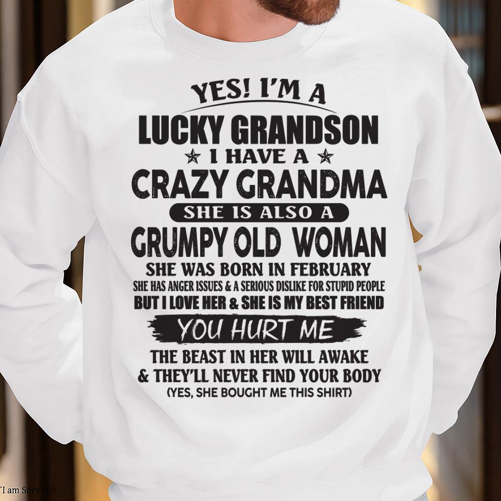 FEBRUARY - LUCKY GRANDSON OF CRAZY GRANDMA -  FROM GRANDMA - LUNA02 (SKU10-173-02)