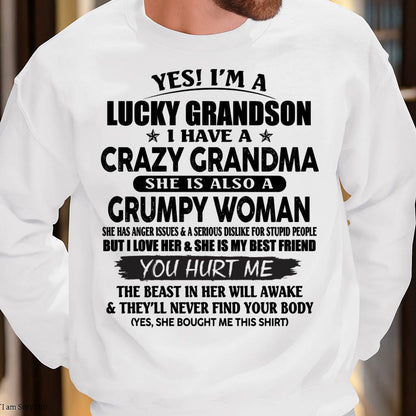 LUCKY GRANDSON OF CRAZY GRANDMA -  PERFECT GIFT FROM GRANDMA - LUNA00 (SKU12-113-00)