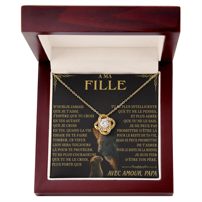 À MA FILLE "N’oublie jamais que" – Cadeau de papa - The Premium Love Knot Necklace (SKUJ12-215)