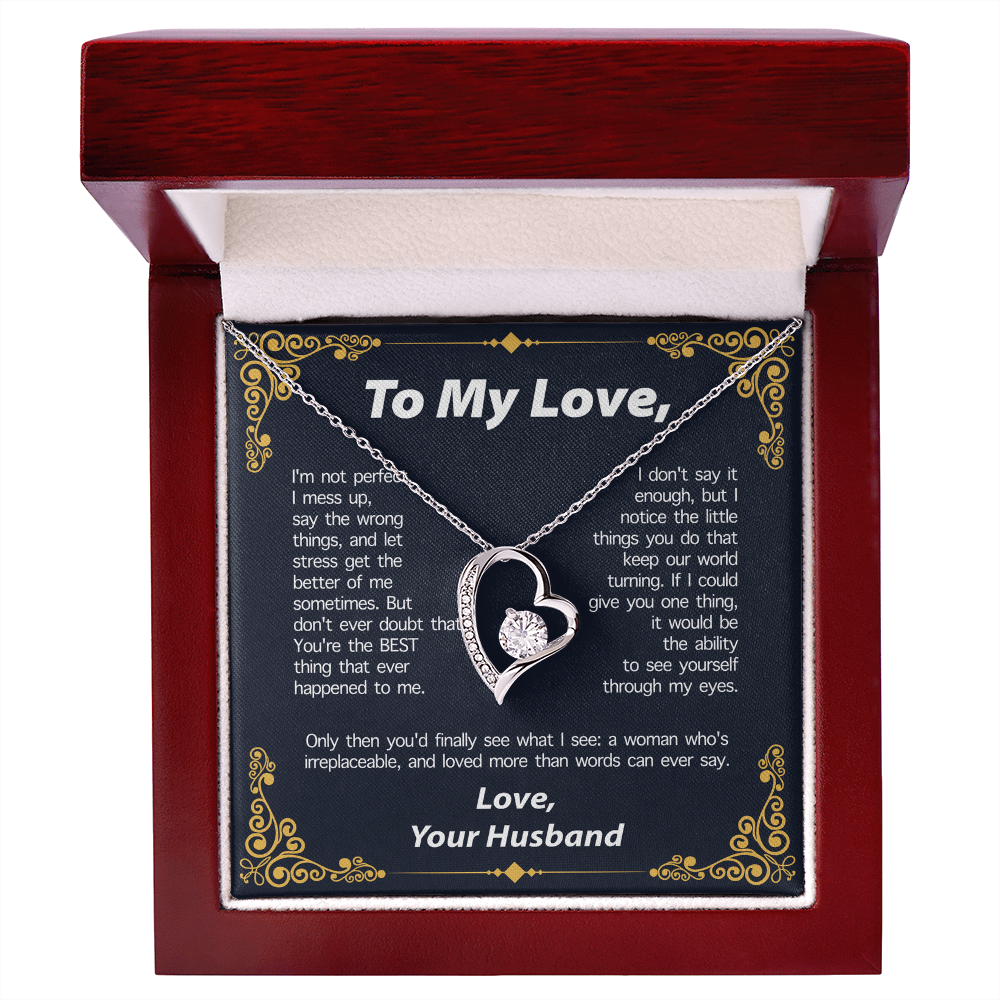 TO MY LOVE FROM HLUNABAND NECKLACE - PERFECT GIFT FOR VALENTINE  - Premium Forever Love Necklace (SKUJ12-295)