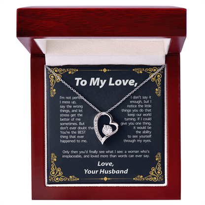TO MY LOVE FROM HLUNABAND NECKLACE - PERFECT GIFT FOR VALENTINE  - Premium Forever Love Necklace (SKUJ12-295)