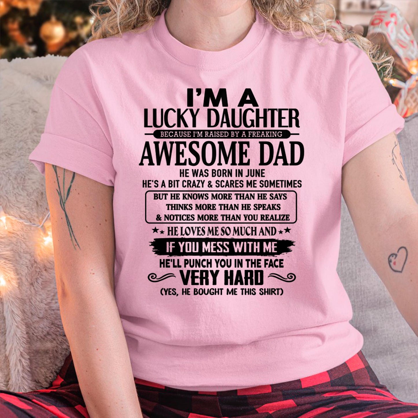 June - I'm Lucky Daughter - Gift for Daughter from Dad - LUNA06 (SKU-TLUCKYDD-06)