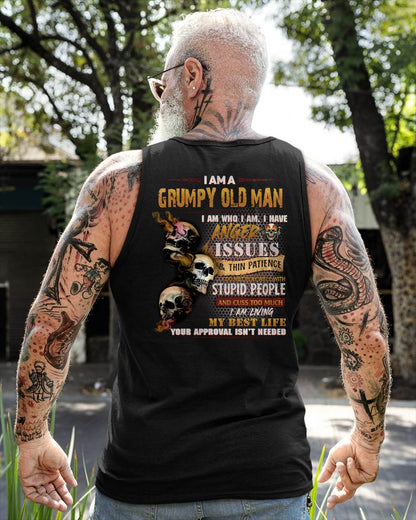 Grumpy Old Man T-Shirt - Funny Skull Anger Issues Tee - Perfect Gift For Men LUNA00 (SKU08-67-00)