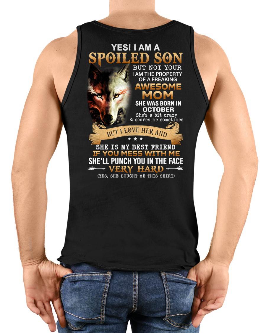 October - Lucky Son of Awesome Mom - Perfect Gift for Son From Mom - LUNA10 (SKU10-128-10)