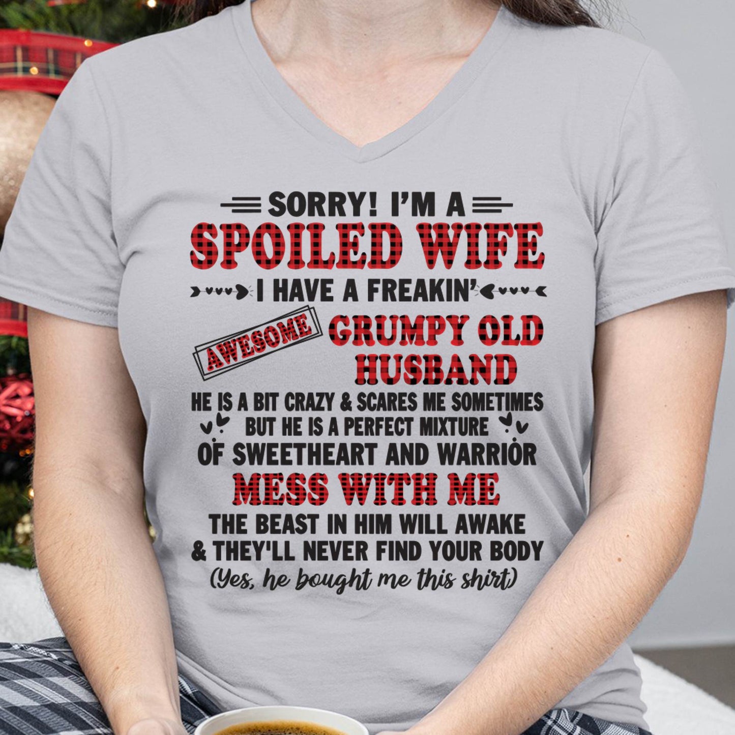 SPOILED WIFE OF AWESOME GRUMPY OLD HUSBAND - PERFECT GIFT  FROM HUSBAND - LUNA00 (SKU12-111-00)