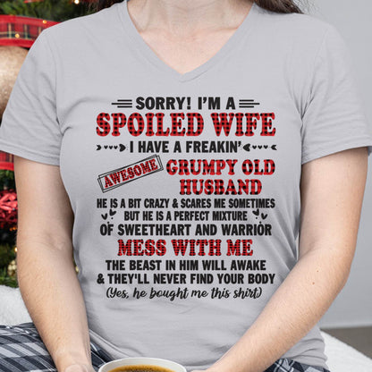 SPOILED WIFE OF AWESOME GRUMPY OLD HUSBAND - PERFECT GIFT  FROM HUSBAND - LUNA00 (SKU12-111-00)
