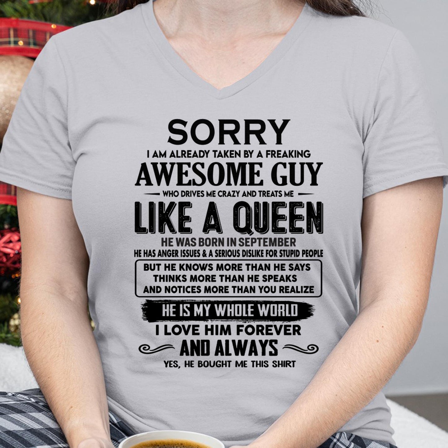 September - Sorry I am already taken by a freaking awesome guy - Gift for Wife From Husband - LUNA09 (SKU-SRG-09)