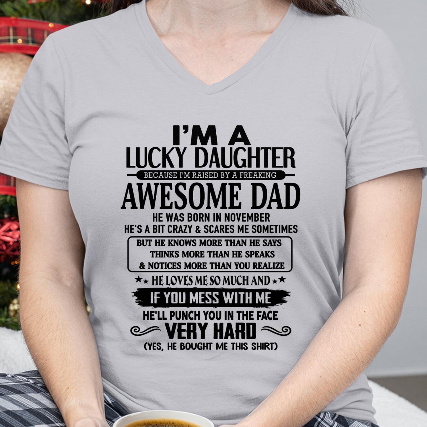 December - I'm Lucky Daughter - Gift for Daughter from Dad - LUNA12 (SKU-TLUCKYDD-12)